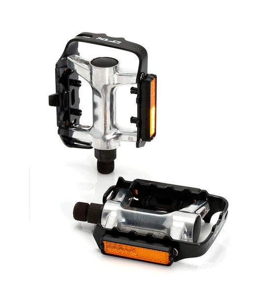 Pedales XLC PD-M03 ALU 104x67mm plata/negro