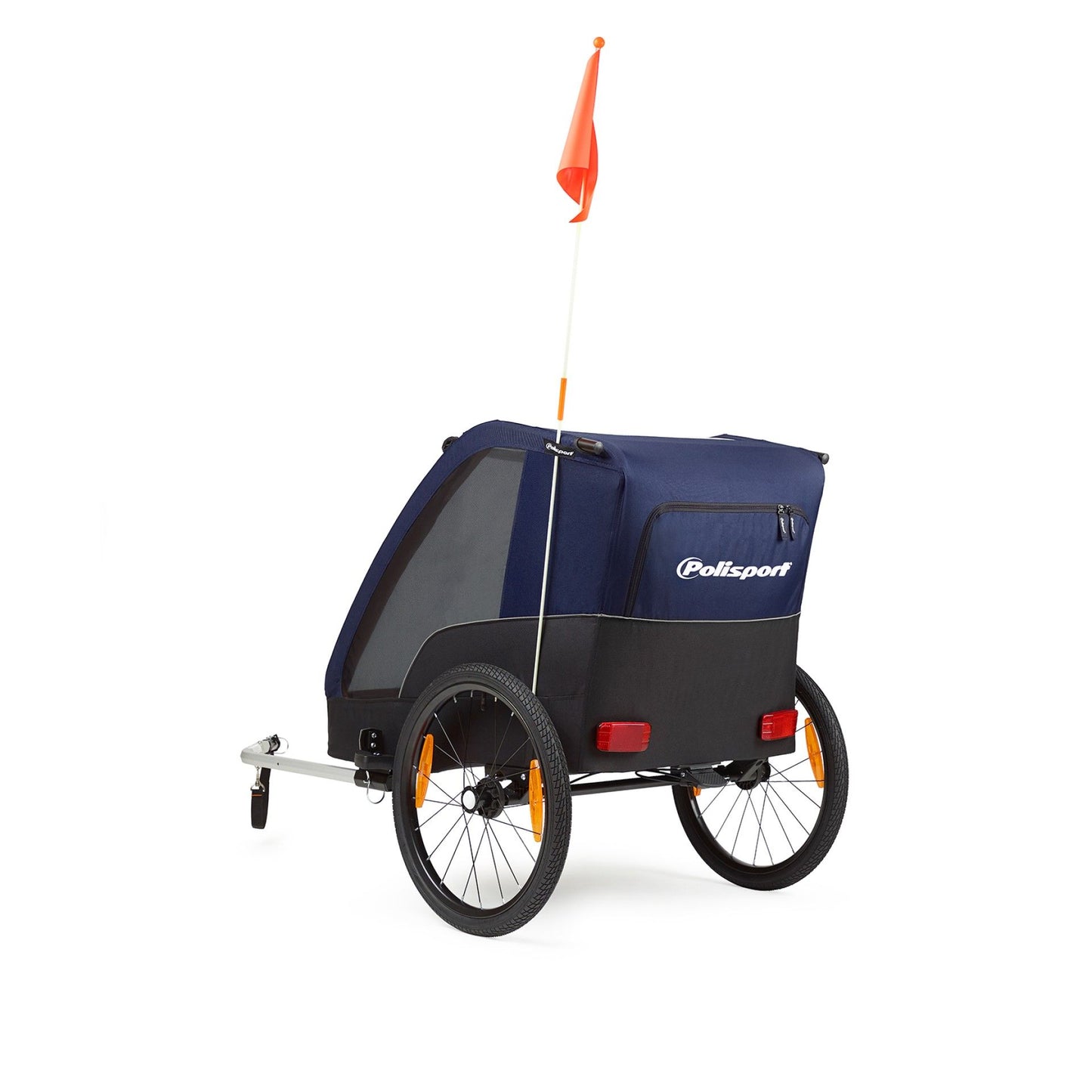 Polisport remolcado por bicicleta y carro de transporte
